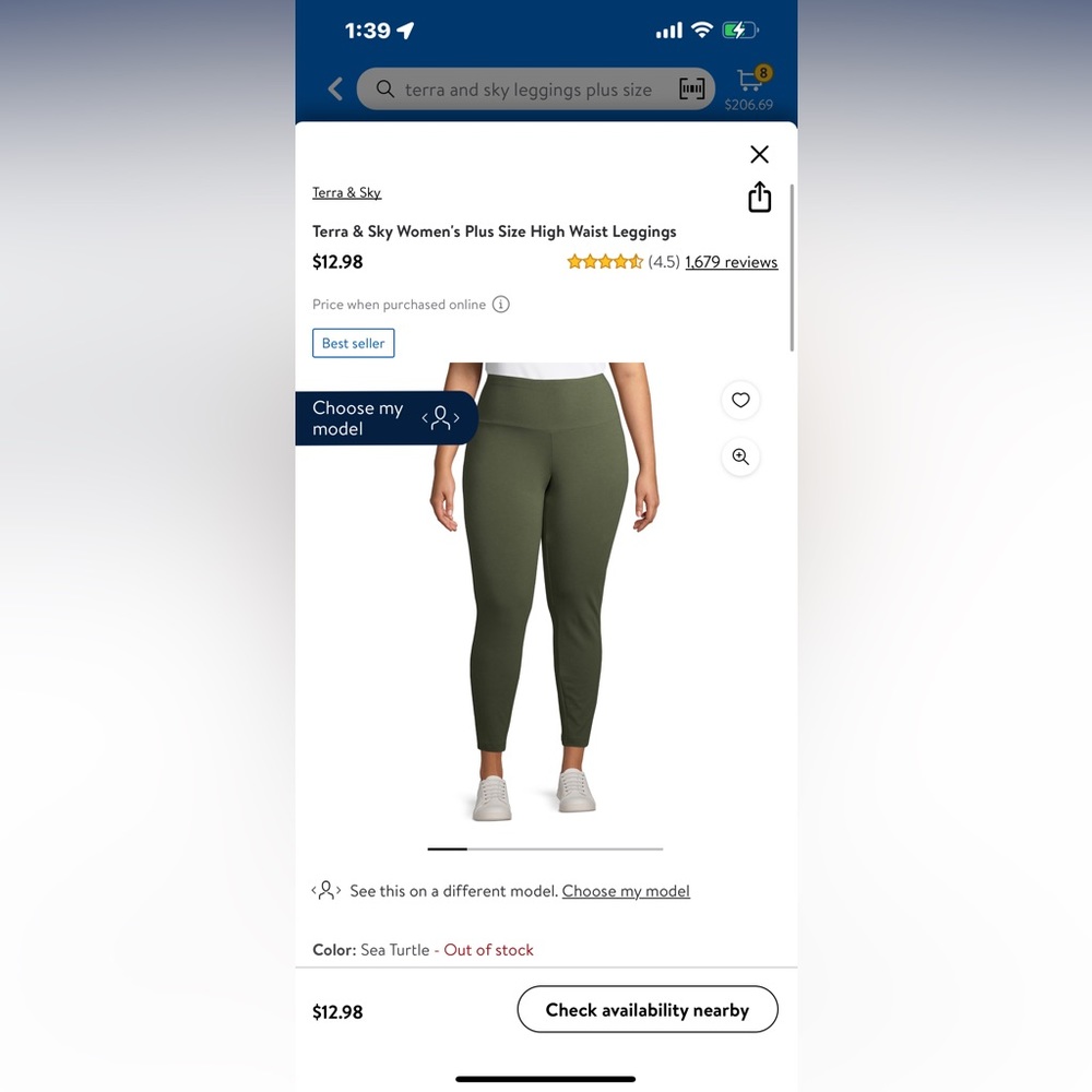 Terra & Sky Women’s plus size high waist leggings.